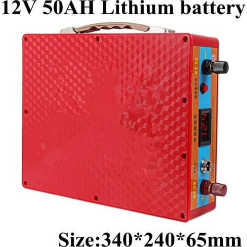 12v 50Ah Lithium Battery Pack Li-ion 50Ah 12v UPS Inverter Motorcycle Battery for Electric Bicycle + USB 5v 2A + Charger