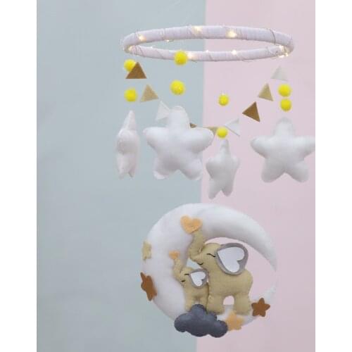 Meian Unfinished Baby Room Handmade Moon & Elephant Unicorn Christmas Kids Room Wall Decorations Photography Props Decorations