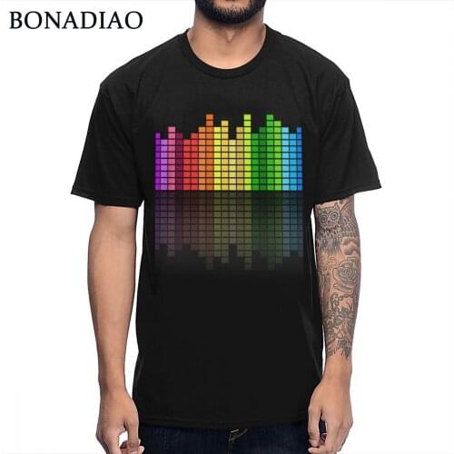MenMan DJ Music Equalizer T-shirt Fashion Streetwear Homme Tee Shirt O-neck S-6XL Plus Size Homme T Shirt