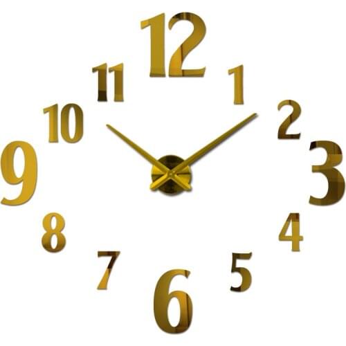 Fashion wall clock circular quartz diy clocks reloj de pared room decor brief design digital wall stickers