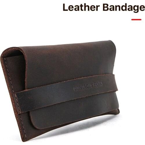 Soft Retro Multifunction Genuine Leather Glasses Case Cover Solid Storage Box Foldable Pouch Bag File Bag Envelope Bag