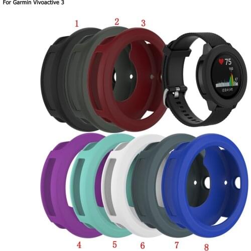 Soft Silicone Cover Case Screen Protector for Garmin Vivoactive 3 Protective Frame Skin Shell Cover