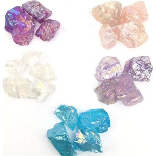 Aura Natural Clear Quartz Rough Stones Carved Raw Gemstone For Decoration