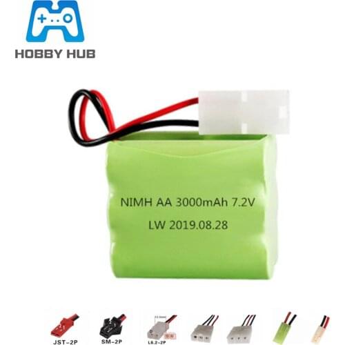 7.2v 3000mah NiMH Battery For Rc toys boat cars gun spare parts Ni-MH AA 700mAh 7.2v Rechargeable Battery 1 to 10 pcs