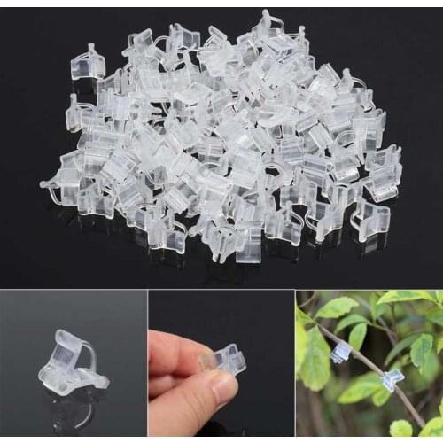 100Pcs Plastic Plant Support Clips for Tomato Hanging Trellis Vine Connects Plants Greenhouse Vegetables Garden Ornament