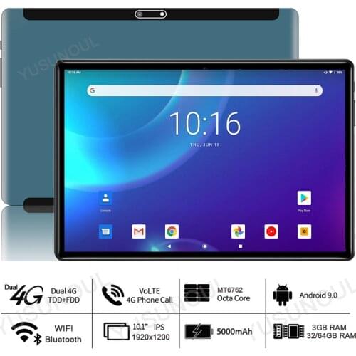 Play Store/Netflix Support New Android 9.0 10 inch tablet 4G LTE 32/64GB ROM 8 Cores 1920x1200 WiFi GPS Netflix Tablette 10.1"