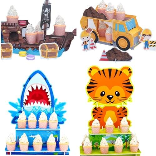 Cupcake Stand Cake stand Cardboard Cupcake Holder Kids Birthday Party Wedding Decor Dessert Table Display Supplies Centerpieces