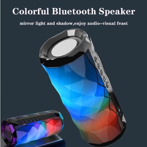 Tg167 Portable Bluetooth Speaker Bass Color Cool Polygonal Design Waterproof Wireless Speaker, High-Definition Noise Reduction