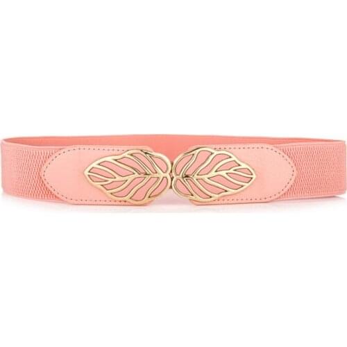 NEW womens elastic belt high waist belt for women Fashion elastic elastic belt PINK female belt for dress Golden decoration