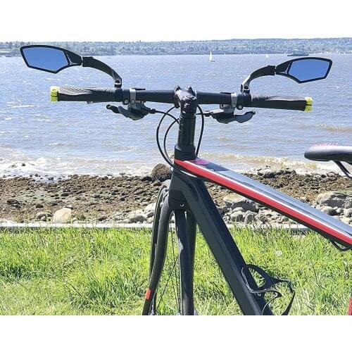 New Foldable Handlebar Bike Mirror Blast-Resistant Safe Clear Glass Mirror Adjustable Rotatable Bike Mirror Rearview Mirror