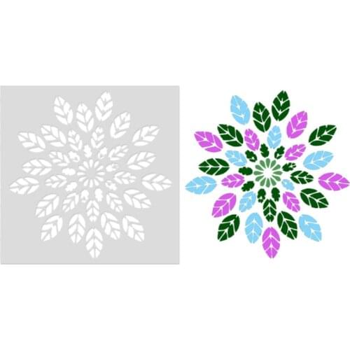 Stencils Leaf Flower DIY Walls Layering Painting Template Decorative Scrapbook Coloring Embossing Album Office School Supplies