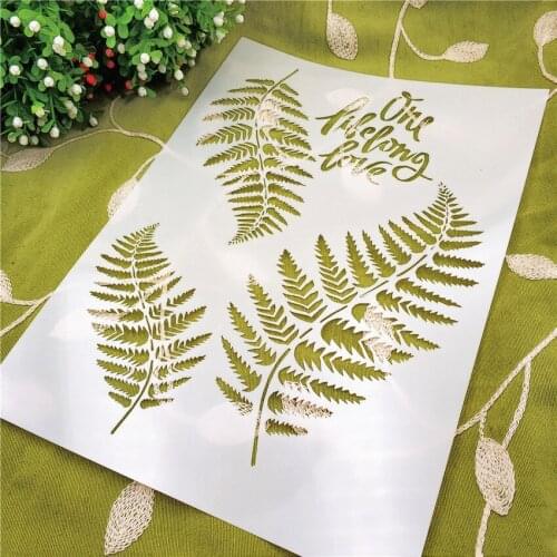 21*29.5 Floating leaves scrapbook stencils spray plastic mold shield DIY cake hollow Embellishment printing lace ruler Easter