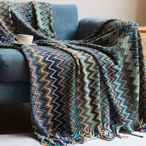 Sofa Knitted Blanket Summer Office Cover Blanket Air-conditioned Room Shawl Bedspreads Soft Warm Blankets for Bed