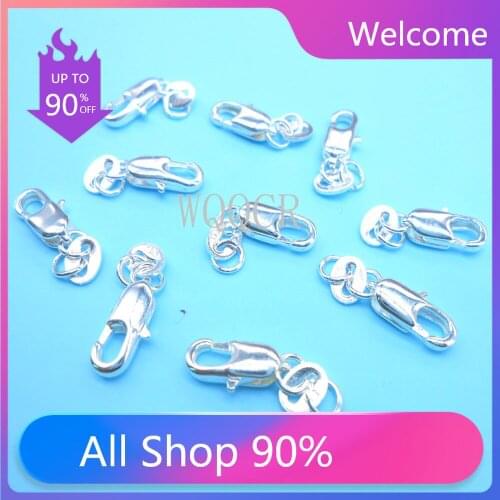 925 Sterling Silver Jewelry Discovery Necklace Bracelet Lobster Clasp Lettering 925 Tag Jewelry Accessories 50PCS