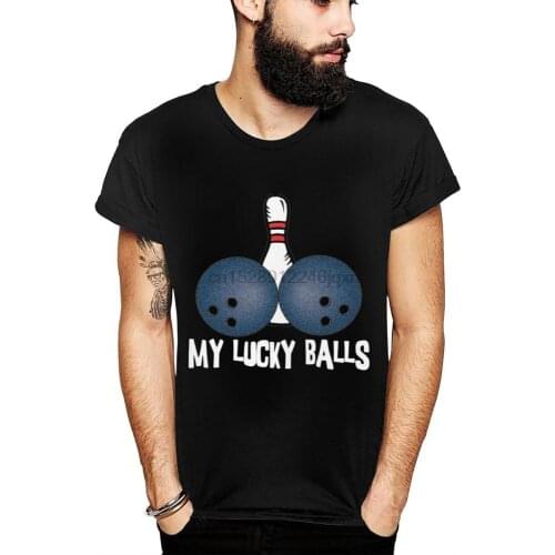 Funny Sex Joke My Lucky Bowling Ball T Shirt For Man Newest 100% Cotton T-Shirt