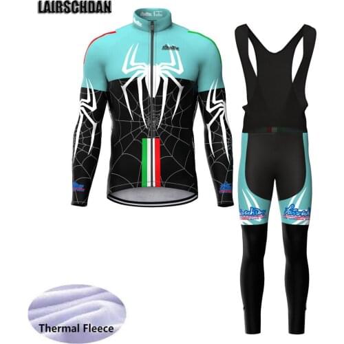 LairschDan Winter Bicycle Set Bike Cycling Team 2021 Thermal Fleece Long Sleeve Sportswear Racing Pro Cycle Jersey Suit for Men