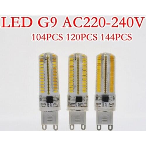 100Pcs G9 4W 5W 6W 104PCS 120PCS 144PCS 3014 LED Light Silicone Bulb AC220V 240V Dimmable Capsule Led Crystal Corn Bulb