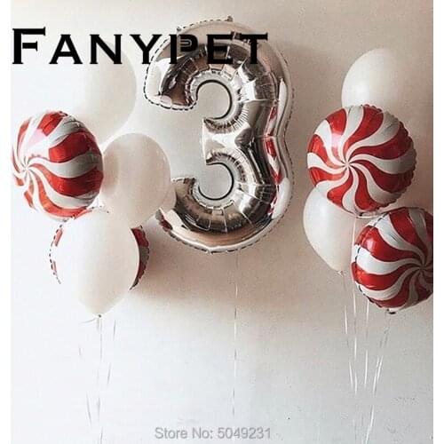 40"number and 18"candy foil balloons 18 inch round lollipop aluminum balls wedding birthday baby party decoration
