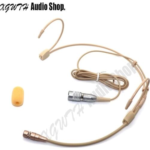 4Pin Hirose Connector Dual Earhook Headworn Microphone Condenser Super Cardioid Headset Mic For Audio Technica Wireless Bodypack