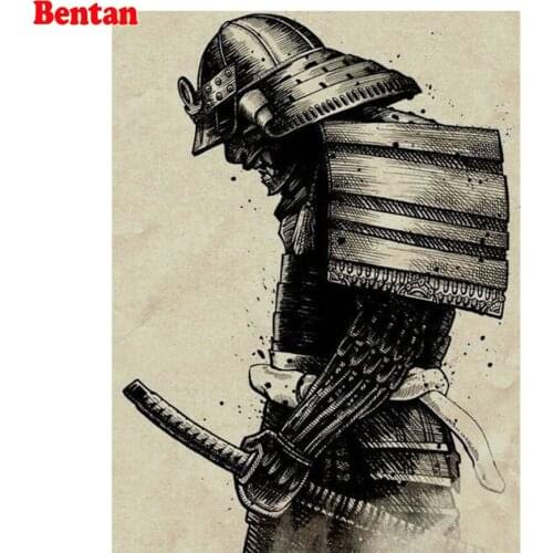 5D DIY Diamond Painting Japanese Samurai Full Square round drill Diamond Embroidery Pattern Rhinestone Mosaic Decor Home hobby