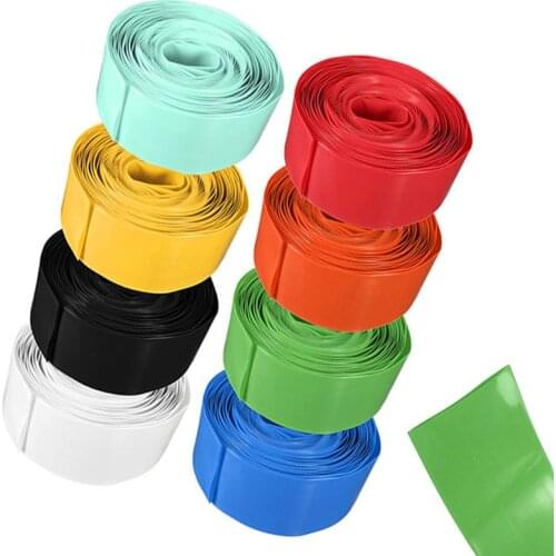 Hot Sale 5M (18650 18500 Battery) 29.5MM Flat 18.5MM in Round PVC Heat Shrink Tubing Tube Wrap Kits Clear 5 Colors Best Price