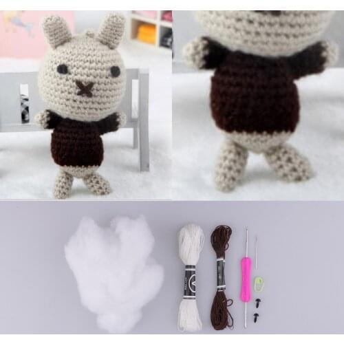 Handmade DIY Rabbit Doll Toy Crochet Kit Amigurumi Kit for Kids Beginners Crafts