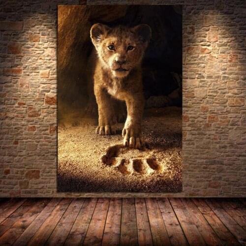 Cute Animal Canvas Painting Posters Prints Little Lion King Wall Art Pictures for Kids Room Bedroom Home Decor Cuadros Unframed