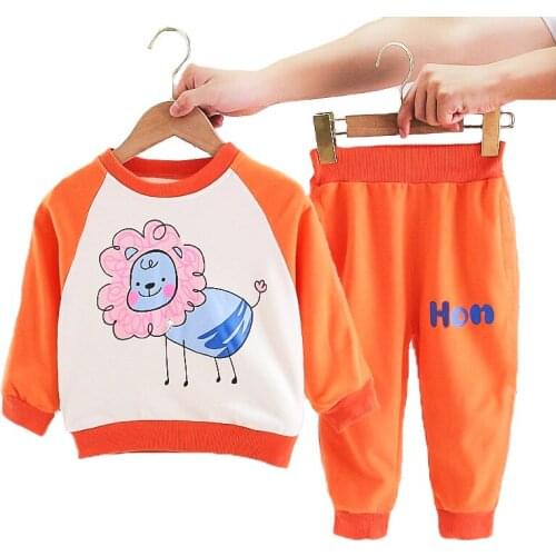 Pure Cotton Baby Boys Clothing Set Cartoon Lion Suit For Boy Toddler Kids Casual Homewear Comfortable Clothes