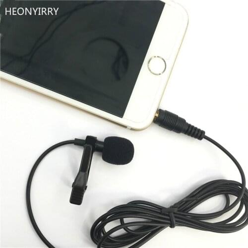Mini 3.5mm Jack Microphone Lavalier Tie Clip Microphones Microfono Mic For Speaking Speech Lectures 1.5m Long Cable for iphone