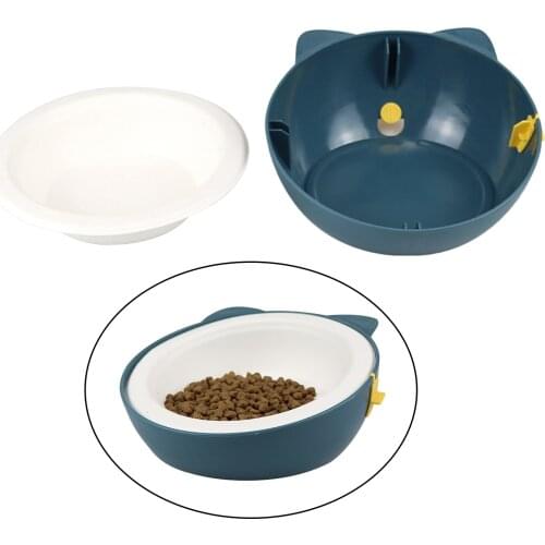 Dog Cat Station Bowls Food Water Dish w/ Disposable Bowl Sturdy Pet Supplies