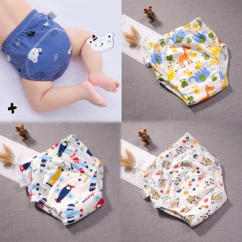 Baby Cotton Training Pants Panties Baby Diapers Reusable Cloth Diaper Nappies Washable Infants Children Underwear Nappy Changing