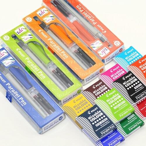 Pilot Parallel Pen Set with Parallel Plate Nib Ink Refill Japan