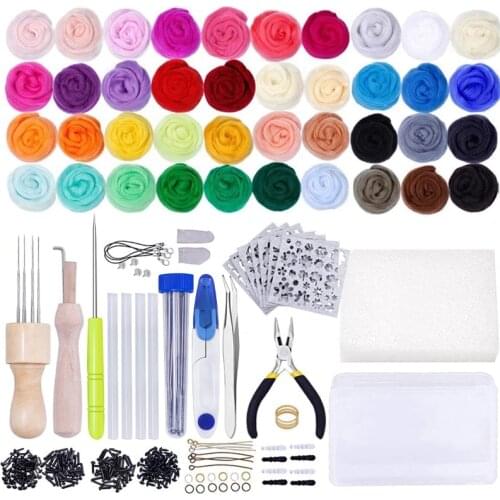 LMDZ Needle Felting Kit Wool Needle Felting Kit Needle Felting Starter Kit Wool Felt Tools Needle Felt Roving with Instruction