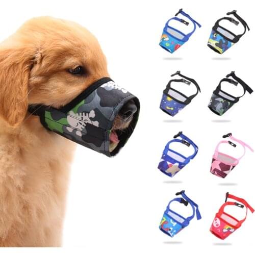 Dog Muzzle for Small Medium Large Dogs Prevent Biting Barking Soft Muzzle for Pet Nylon Dog Muzzle Adjustable Loop Anti-Dropping