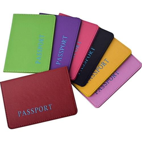 Russia Colorful Candy Travel Passport Holder Leather Nederland Paspoort Case Cover Fashion Women Men Business Credit Card Holder
