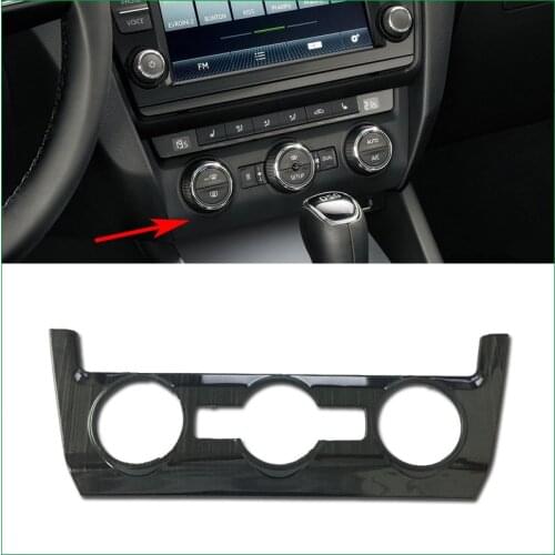 For Skoda Octavia 2013-2016 Interior Air conditioner AC Control Panel Button Switch Cover Sticker Trim Car-styling Auto Parts