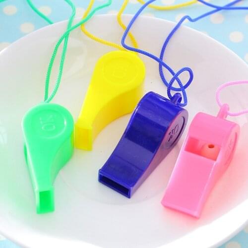 Plastic Childrens Toys Gift Referee Whistle Fans Refueling Lanyard Child Whistles Games Educational Unisex Whistling 2021