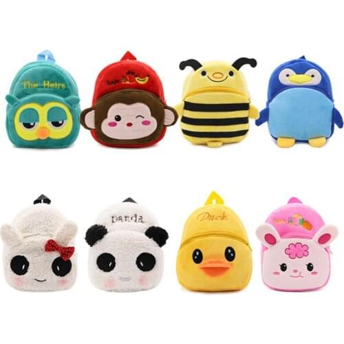 Funny Joy New Cute Cartoon Kids Plush Backpack Toy Mini School Bag Childrens Gifts Boy Girl Baby Student Bags Lovely Wallet