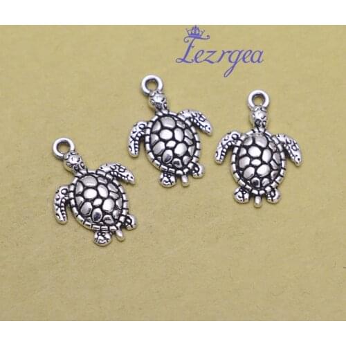20pcs/lot--23x16mm, Turtle chams, Antique silver plated Sea turtle charms,DIY supplies, Jewelry accessories