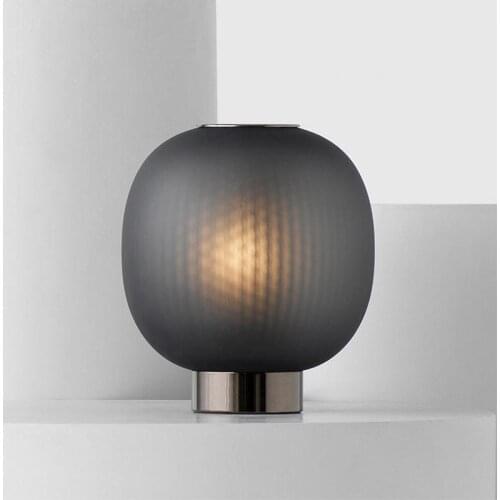 Postmodern simple bedroom black glass table lamp Nordic designer hotel bedside desk lights fixtures