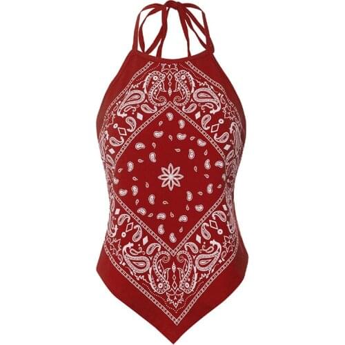 Plus Size 2021 Summer Women Sexy Tank Tops Vintage Print Square Scarf Wrapped Tube Top Vest Womens Fashion Streetwear Y2k Tops