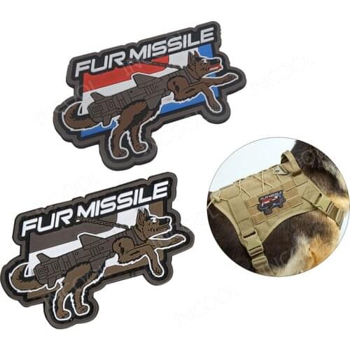 Rubber Patches Police Dog Tactical Military Biker Patches Hook Back Combat Patchwork PVC K9 Dog Badges For Harness Vest