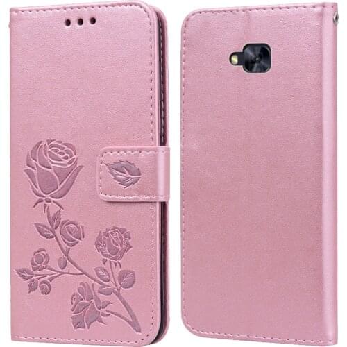 Luxury Leather Flip Book Case for Asus Zenfone 4 Selfie ZD553KL ZB553KL X00LD X00LDA Rose Flower Wallet Stand Case Phone Cover