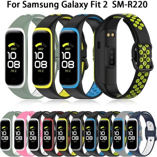 Silicone Wristband for Samsung Galaxy Fit 2 SM-R220 Band Strap Colorful Bracelet Replacement Watchband for Galaxy Fit 2 Correa