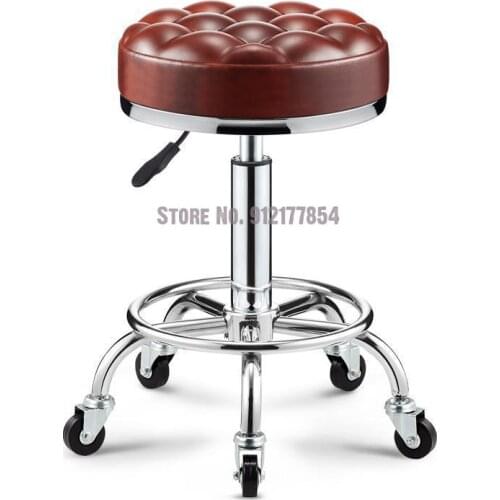 Beauty Salon Stool Barber Shop Chair Rotating Lifting Round Stool Work Stool Manicure Anti-burst Gallery Pulley Stool