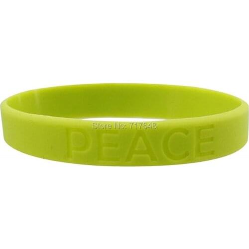 100pcs Inspirational Sayings PEACE wristband silicone bracelets free shipping by ePacket A