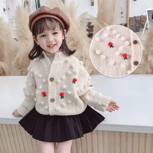 Knitting Cardigan Coat Winter Spring Warm Girls Kids Toddler Teens Tops Clothes Children Cute Long Sleeve Outwear High Quality