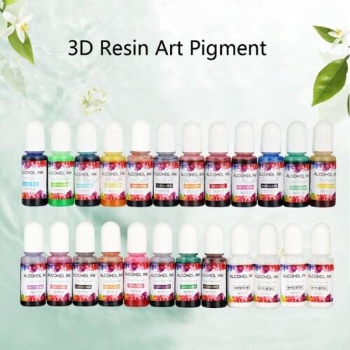 24 Vibrant Color High Concentrated Alcohol-Based Ink Pigment Epoxy Resin Paint Colour Dye Great for Resin Coaster Making