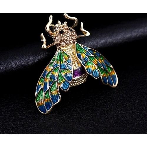 Gold And Silver Cicada Brooches For Women Crystal Enamel Brooch Pins Christmas Gifts