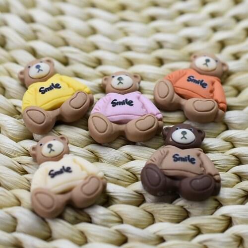 1pcs/lot resin flat back simulation smile bear 24mm Embellishment DIY Phone Decoration